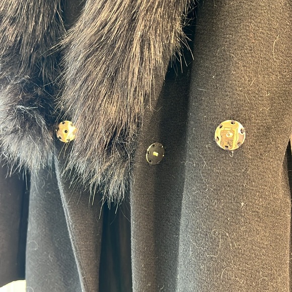 Calvin Klein Belted Faux Fur Collar Wool Coat - 8 - Picture 9 of 9